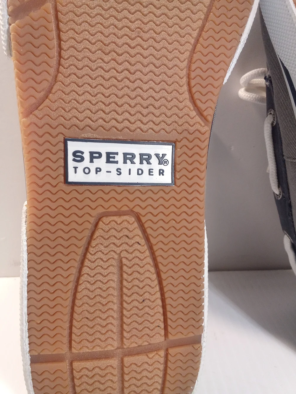 Sperry Top-Sider Leeward 2-Eye Gray/Navy Canvas Boat Shoes Lace-Up Men 9.5(S-101